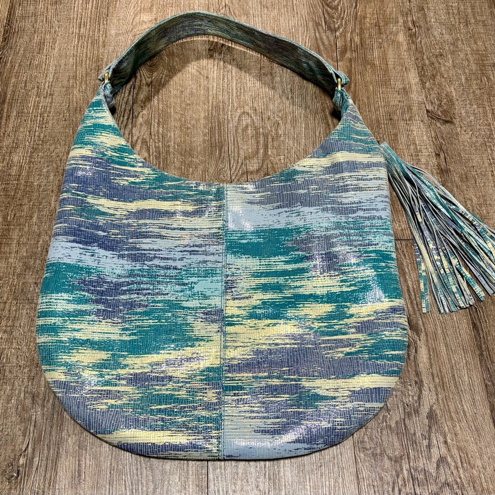 HOBO Gardner Cracked Glass Leather Shoulder Bag